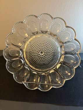 Indiana Glass Vintage Hobnail Deviled Egg Plate